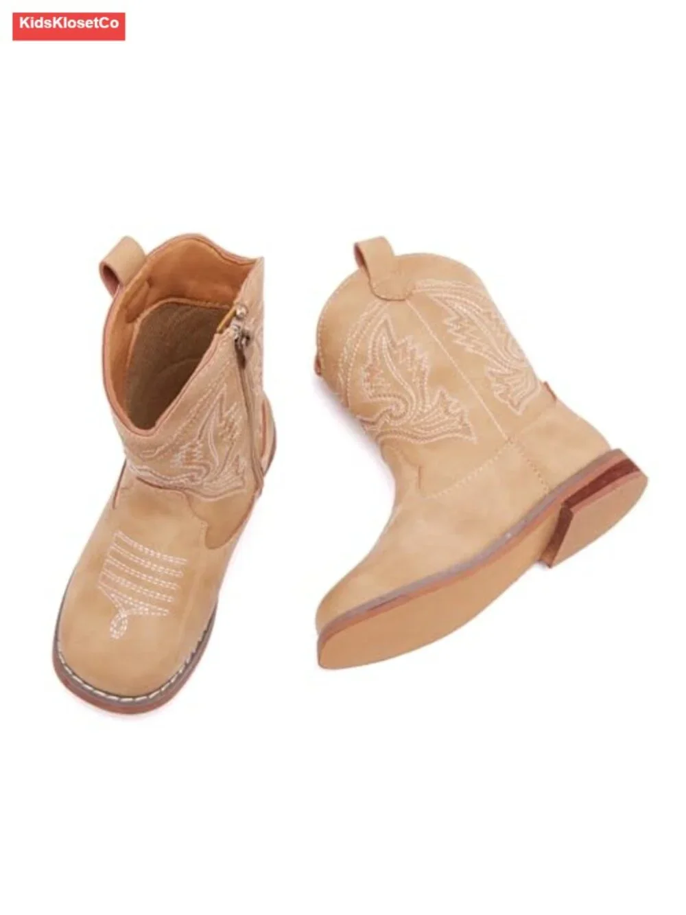 Toddler Cowboy Boots - Lightweight Western Boots with Side Zipper, Anti-Slip